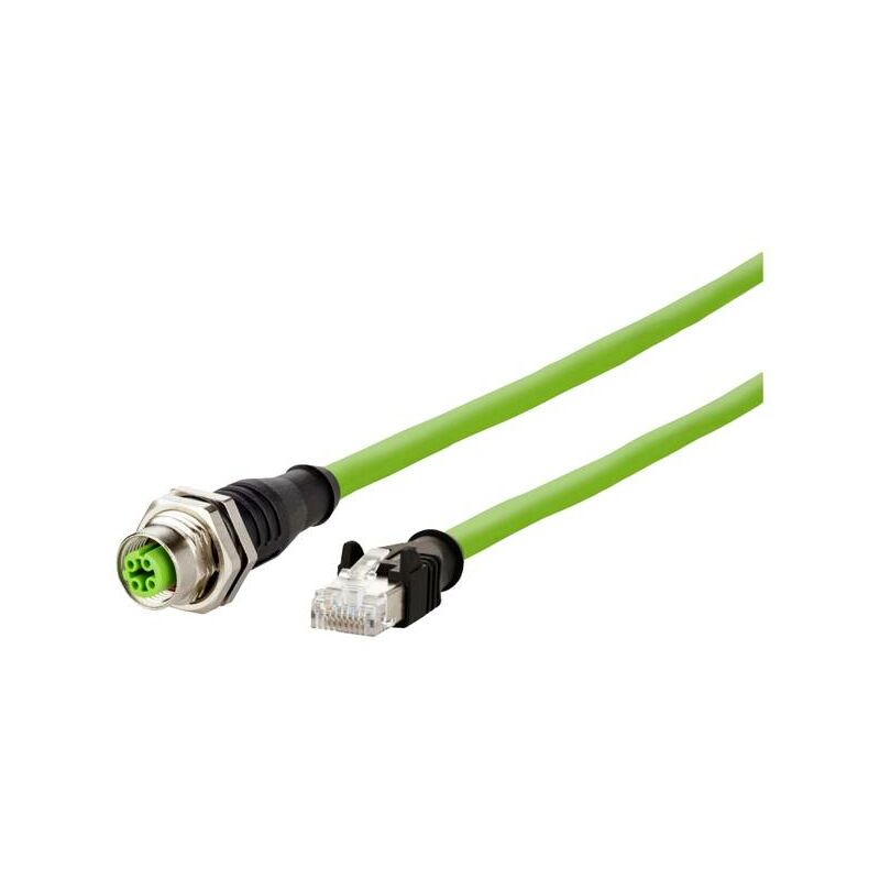 Metz Connect 142M4D25050 M12 Cavo di rete, cavo patch CAT 5e S/UTP 5 m Verde