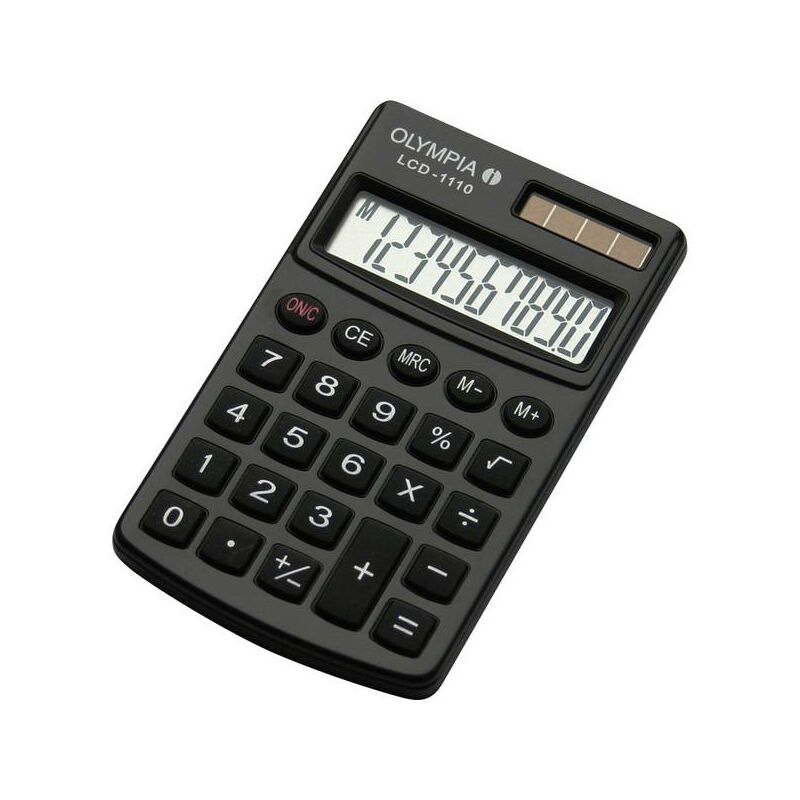 Olympia LCD 1110 Calcolatrice tascabile Nero Display (cifre): 10 a energia  solare, a batteria (L