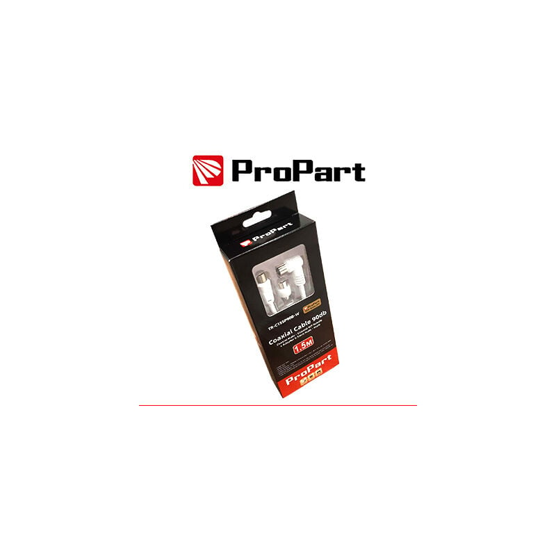 ProPart Cavo antenna TV IEC 90db 1.5M SP-PR90Â° bia+adattat BLISTER Bianco