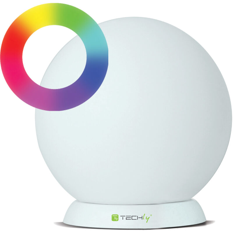 TECHLY Lampada LED Multicolor da Arredo a Sfera Medium Bianco