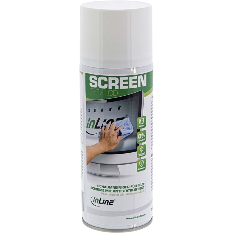 InLineÂ® Detergente schiumogeno per schermi ad effetto antistatico, 400ml