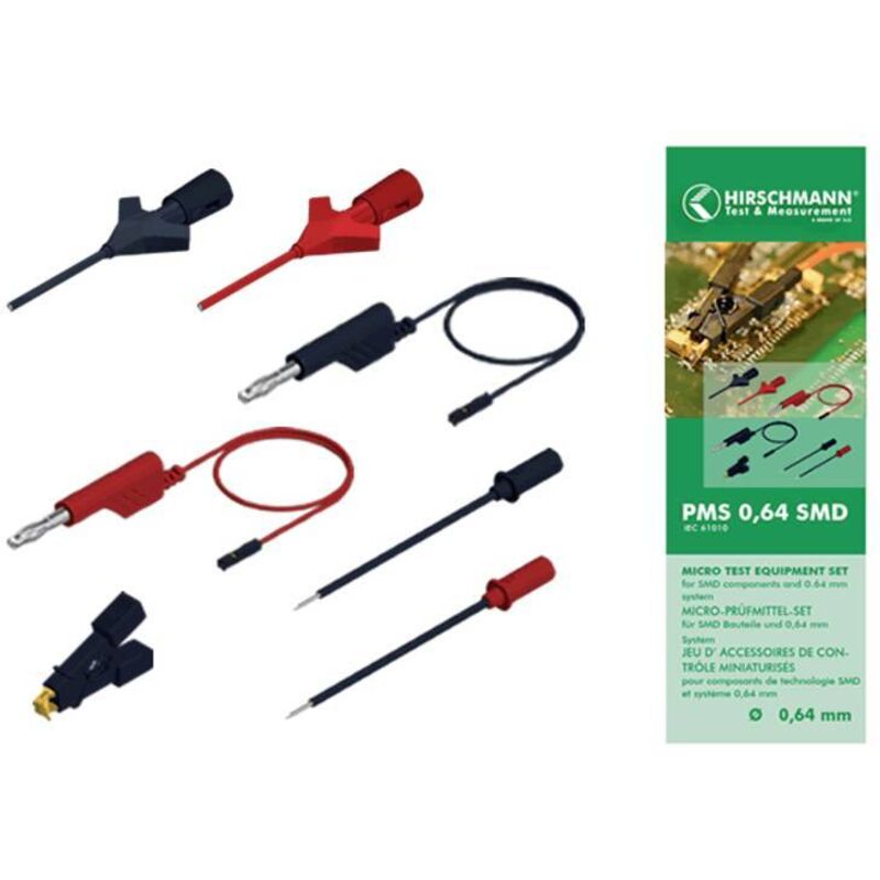 Kit Punte Di Prova SKS Hirschmann PRUEF 2 Set – Connettori 4 Mm CAT II 1000V, Rosso E Nero, Per Test Sicuri