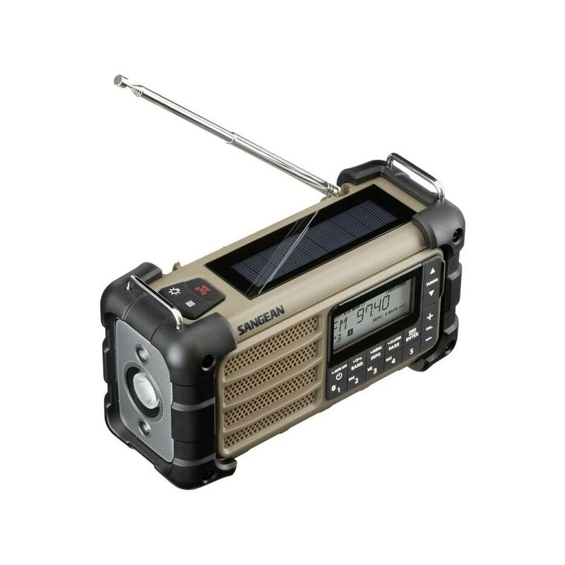 Sangean MMR-99 Radio portatile FM FM, Bluetooth Pannello solare,  antispruzzo , antipolvere Marrone