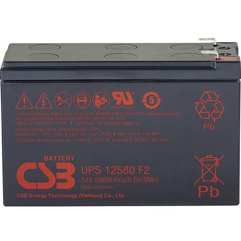 CSB Battery UPS 12580 high-rate UPS12580F2 Batteria al piombo 12 V 9.4 Ah  Piombo-AGM (