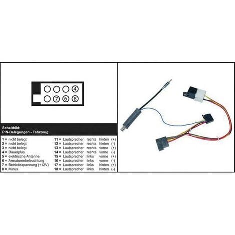 AIV 41C603 Cavo adattatore attivo per radio ISO Adatto per (marca auto):  Skoda, Volkswagen