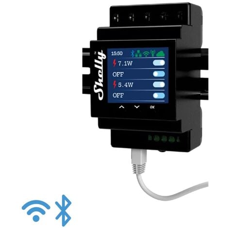 SHELLY Shelly Pro 4PM - IP Smart Relay DIN 4 ch. LAN/WiFi/BT + PM Nero