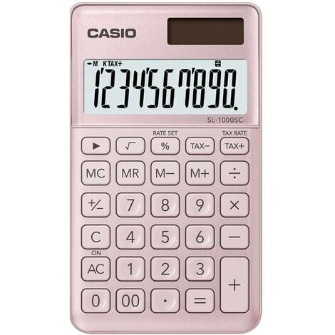 Casio SL-1000SC Calcolatrice tascabile Rosa Display (cifre): 10 a energia  solare, a batteria (L x A x P) 71 x 9 x 120