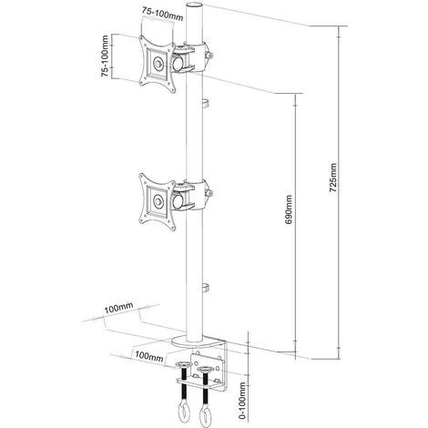 Supporto da scrivania per 2 Monitor 13-27