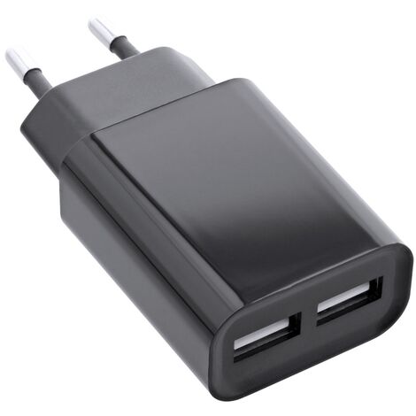 InLineÂ® Alimentatore USB 100-240VAC, Out: 2x USB 5V/2100mA, nero