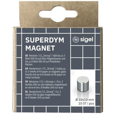 Sigel Magnete neodimio BA701 (Ø x A) 10 mm x 10 mm cilindro