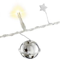 20 Luci LED a Stella con Filo d'argento IP20 Bianco Caldo a Batteria con  Timer 