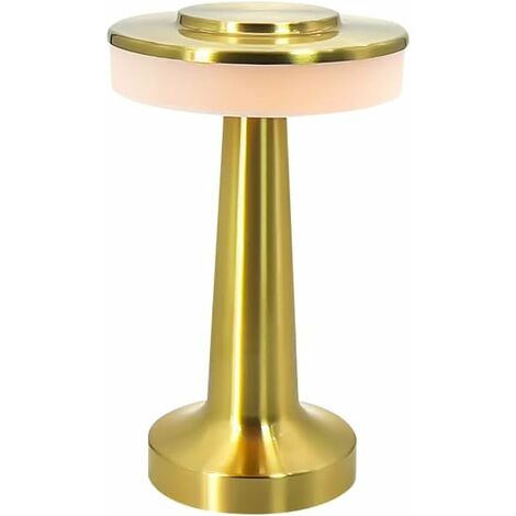 Lampe de Table Sans Fil, Lampe de Bureau Rechargeable, Lampe De Table Gradable avec Capteur Tactile, Luminosité à 3 Niveaux, Lampe de Chevet en Aluminium, pour Table Basses/Restaurants/Chambre