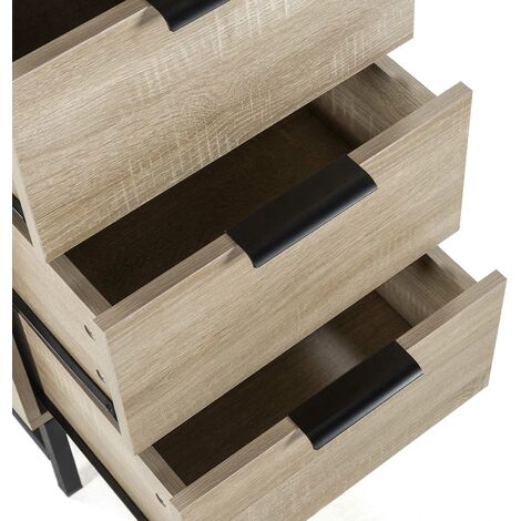 FORTE NIKO Kommode Mit 4 Schubladen – 50 Cm Schmal, Im Modernen Eiche-Dekor Für Schlafzimmer, Flur Oder Homeoffice