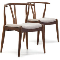 Pack 2 Stühle Rustic Walnut, Massivholz, 55 cm (Länge) 54,5 cm (Tiefe) 76 cm (Höhe)