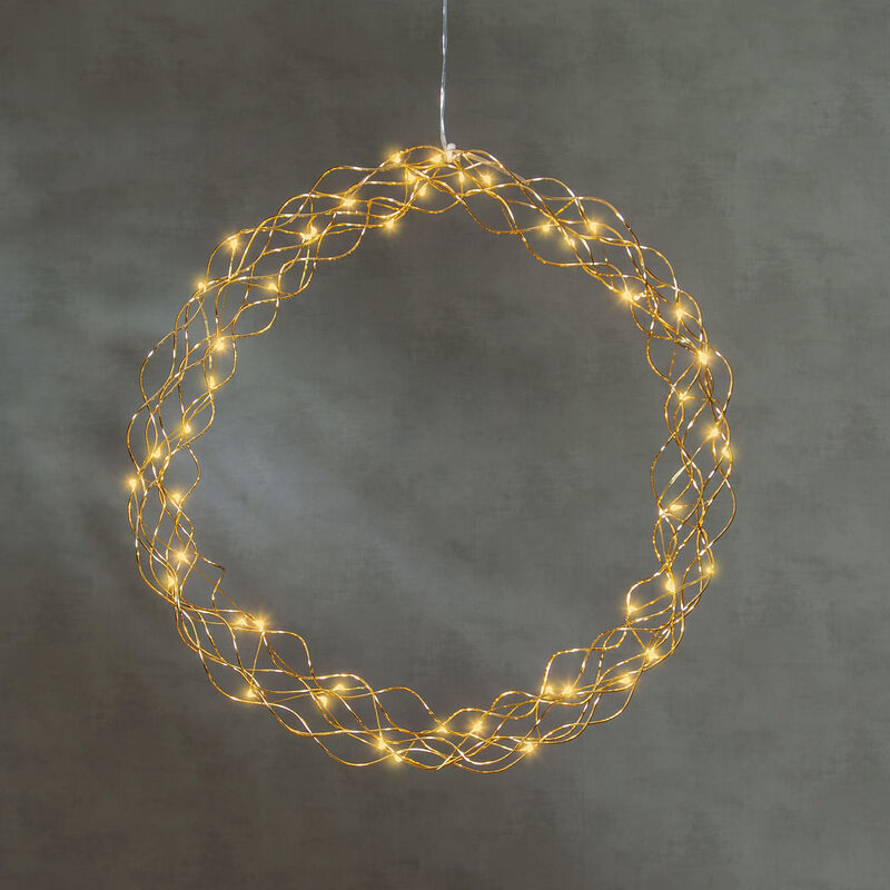 Star Trading LED Dekokranz ,Curly', gold, Ø 45cm