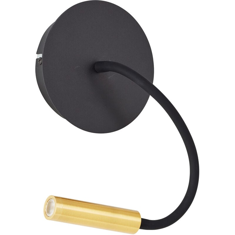 integriert sand W Schalter und LED Brilliant Wandspot Flexarm Lampe LED schwarz gold Jutta 4,1 Metall/Kunststoff schwarz/matt mit