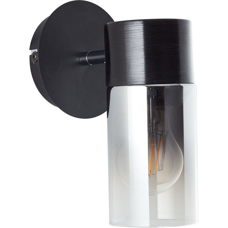 Brilliant Lampe Alia Strahler 1-flammig 1x schwarz 40 W E27, A60, schwarz/rauchglas