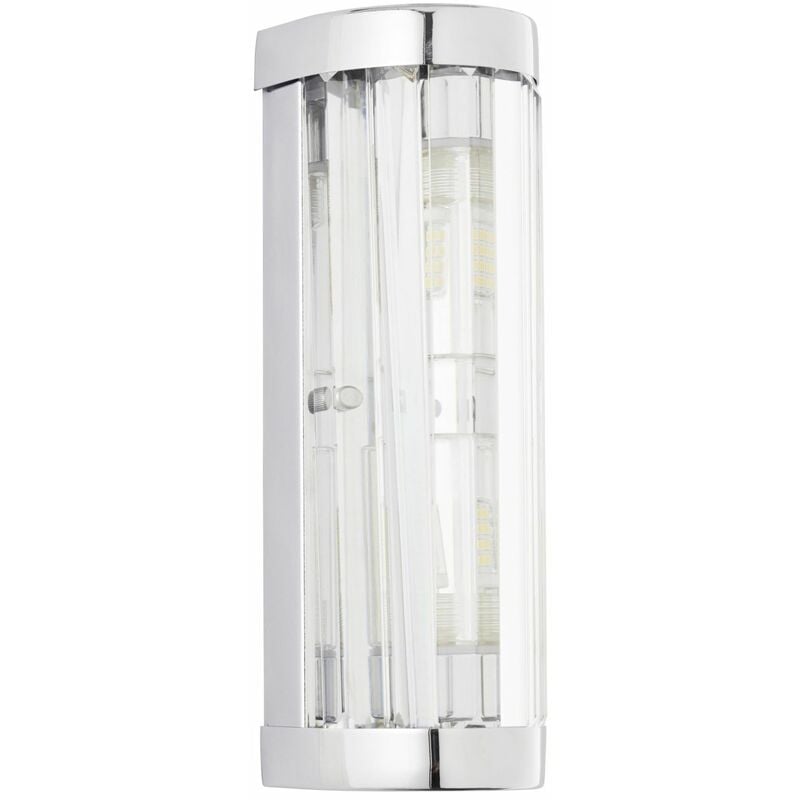 BRILLIANT Lampe, QT14, 18W,Stiftsockellampen (nicht chrom, 30cm 2x Lemont G9, Wandleuchte enthalten) Metall/Glas
