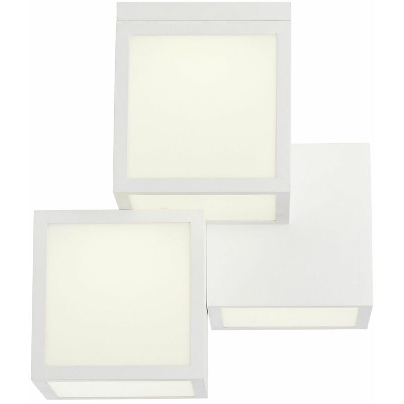 BRILLIANT Lampe, weiß, 25W Cubix Deckenleuchte LED 3flg Metall/Kunststoff, (2400lm, LED 3000K), A integriert, 1x