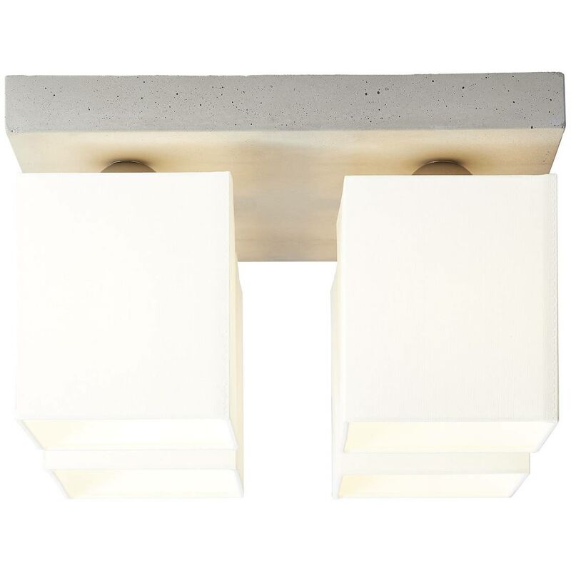 BRILLIANT Lampe Monty Deckenleuchte 4flg beton/weiß 4x A60, E27, 40W,  geeignet für Normallampen (nicht enthalten)