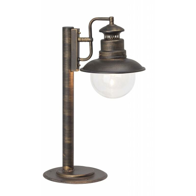 BRILLIANT Lampe Artu 44 Außensockelleuchte spritzwassergeschützt 60W, - IP-Schutzart: für E27, 1x geeignet schwarz 53cm (nicht Normallampen enthalten) A60, gold