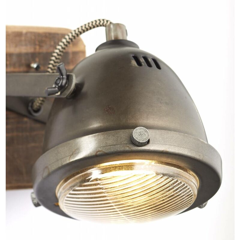 Wandspot für 5W, PAR51, Carmen GU10, 1x Wood Kopf enthalten) Lampe BRILLIANT geeignet Reflektorlampen steel/holz schwenkbar burned (nicht