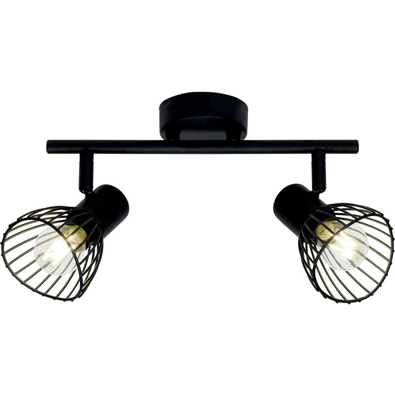 BRILLIANT Lampe Elhi Spotrohr 2flg schwarz 2x D45, E14, 40W, geeignet für  Tropfenlampen (nicht enthalten) Köpfe schwenkbar