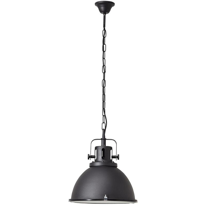 BRILLIANT Lampe Jesper Pendelleuchte 38cm Kette für 60W, (nicht enthalten) E27, A60, 1x Normallampen geeignet Glas kürzbar schwarz ist