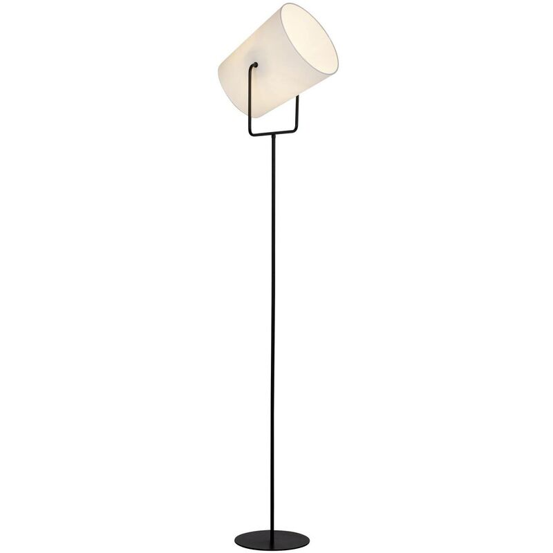 BRILLIANT Lampe Bucket Standleuchte 1flg schwarz/weiß 1x A60, E27, 60W,  geeignet für Normallampen (nicht enthalten) Mit Fußschalter