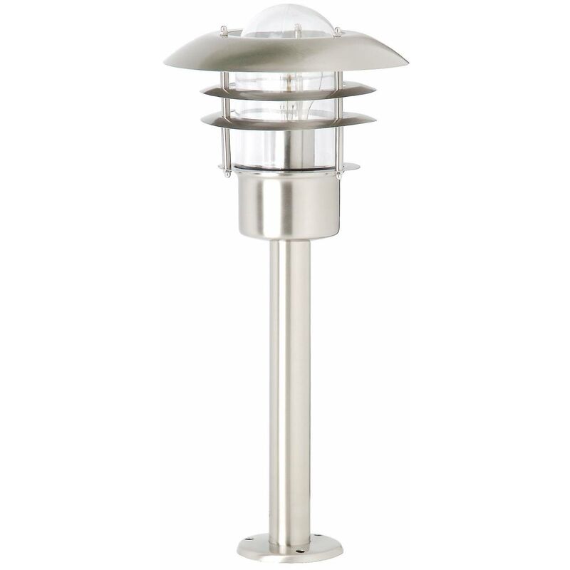 BRILLIANT Lampe Terrence Außensockelleuchte 50cm edelstahl 1x A60, E27, 60W,  geeignet für Normallampen (nicht enthalten) IP-Schutzart: 44 -  spritzwassergeschützt