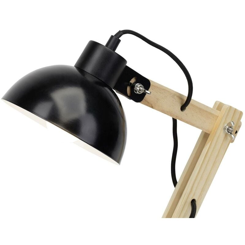 [Viele Lieferungen noch am selben Tag möglich!] BRILLIANT Lampe Moda Tischleuchte schwarz 1x Normallampen enthalten) Schnurzwischenschalter für Mit E27, geeignet 25W, A60, (nicht