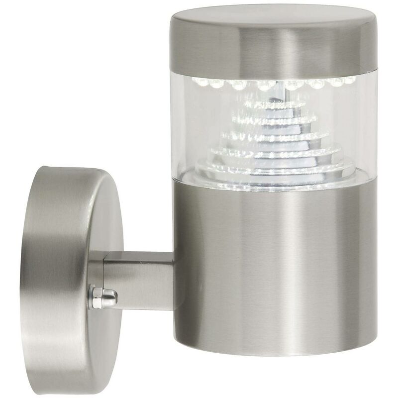 BRILLIANT Lampe Avon LED Außenwandleuchte stehend edelstahl 1x 6W LED  integriert (SMD), (180lm, 6500K) IP-Schutzart: 44 - spritzwassergeschützt