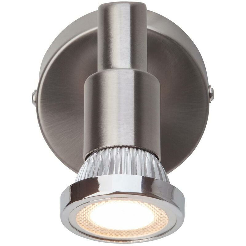 BRILLIANT Lampe schwenkbar LED 5W (380lm, LED-PAR51, eisen/chrom Ryan 1x inklusive, Wandspot Kopf LED-Reflektorlampe GU10, 3000K)