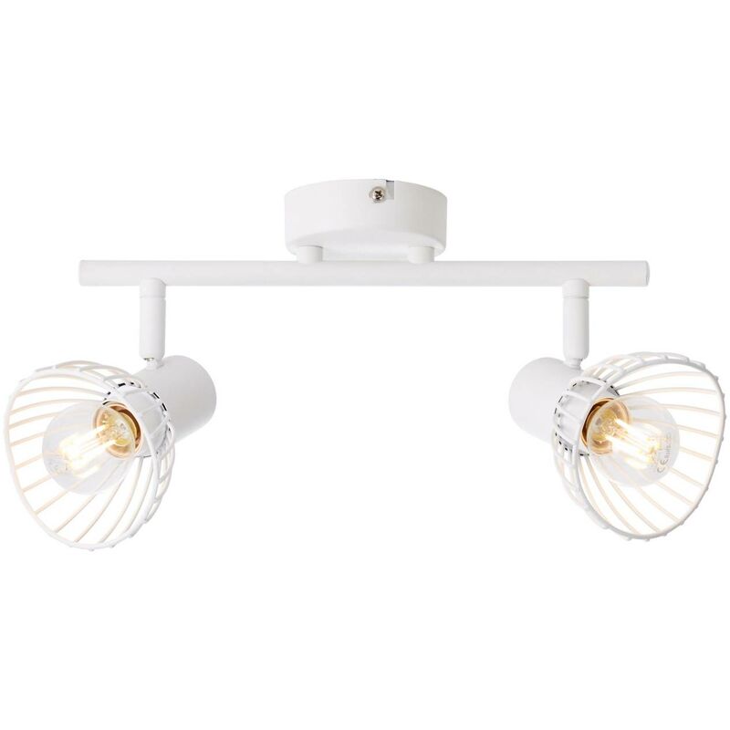 BRILLIANT Lampe Elhi Spotrohr 2flg weiß 2x D45, E14, 40W, geeignet für  Tropfenlampen (nicht enthalten) Köpfe schwenkbar