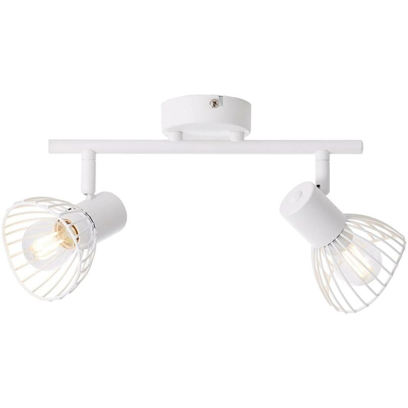 BRILLIANT Lampe 2x Elhi Köpfe 2flg Spotrohr weiß 40W, Tropfenlampen geeignet (nicht für D45, enthalten) E14, schwenkbar