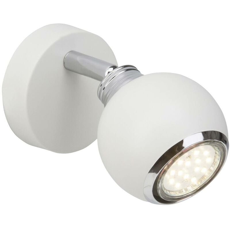 3W (250lm, LED-Reflektorlampe 1x schwenkbar Wandspot Kopf LED-PAR51, BRILLIANT weiß/chrom 3000K) LED inklusive, GU10, Ina Lampe