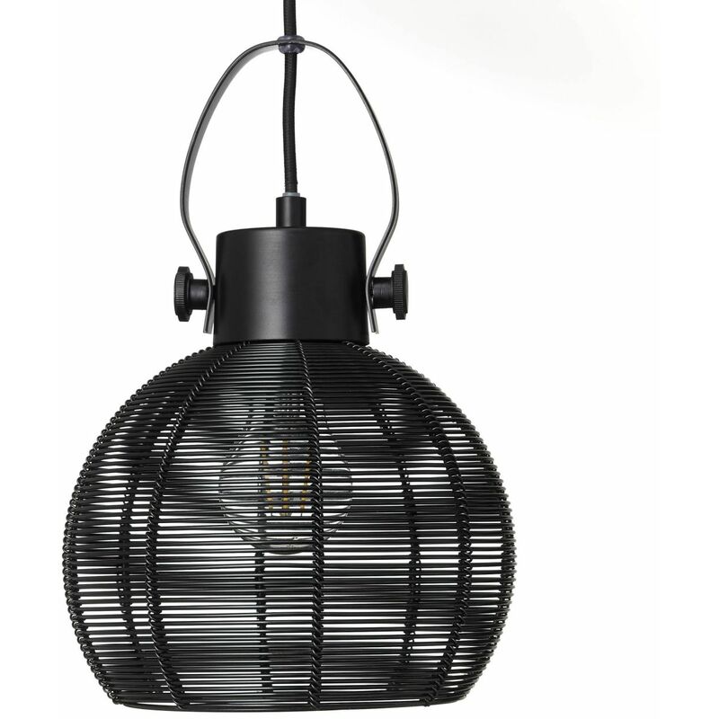 BRILLIANT Lampe Sambo Pendelleuchte 20cm schwarz 1x A60, E27, 60W, geeignet  für Normallampen (nicht enthalten) In der Höhe einstellbar / Kabel kürzbar
