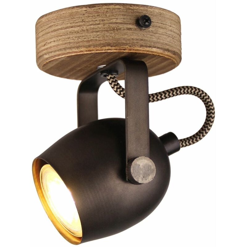 BRILLIANT Lampe Tool Wandspot schwarz geeignet 1x für nicht schwenkbar geeignet Reflektorlampen Für Kopf PAR51, GU10, stahl LED-Leuchtmittel 35W, enthalten