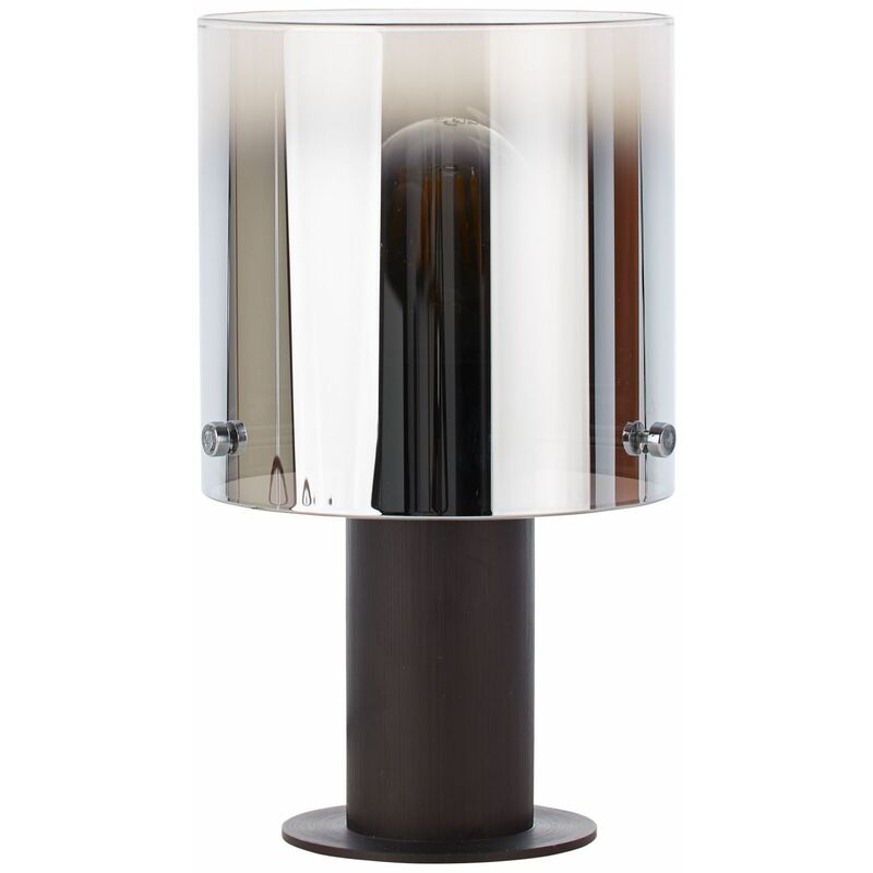 n. A60, g.f. 60W, Beth geeignet Kaffee/rauchglas Lampe 1x Normallampen Schnurzwischenschalter LED-Leuchtmittel ent. Tischleuchte BRILLIANT Mit Für E27,