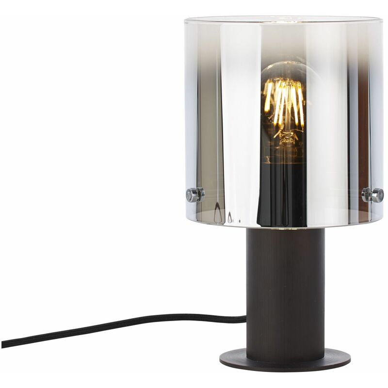 BRILLIANT Lampe Mit Tischleuchte Beth 60W, E27, 1x Kaffee/rauchglas Für ent. Schnurzwischenschalter geeignet n. g.f. LED-Leuchtmittel A60, Normallampen