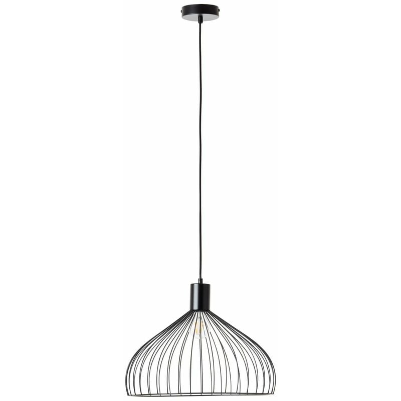 BRILLIANT Lampe, Blacky Pendelleuchte 40cm schwarz matt, 1x A60, E27, 40W,  Kabel kürzbar / in der Höhe einstellbar