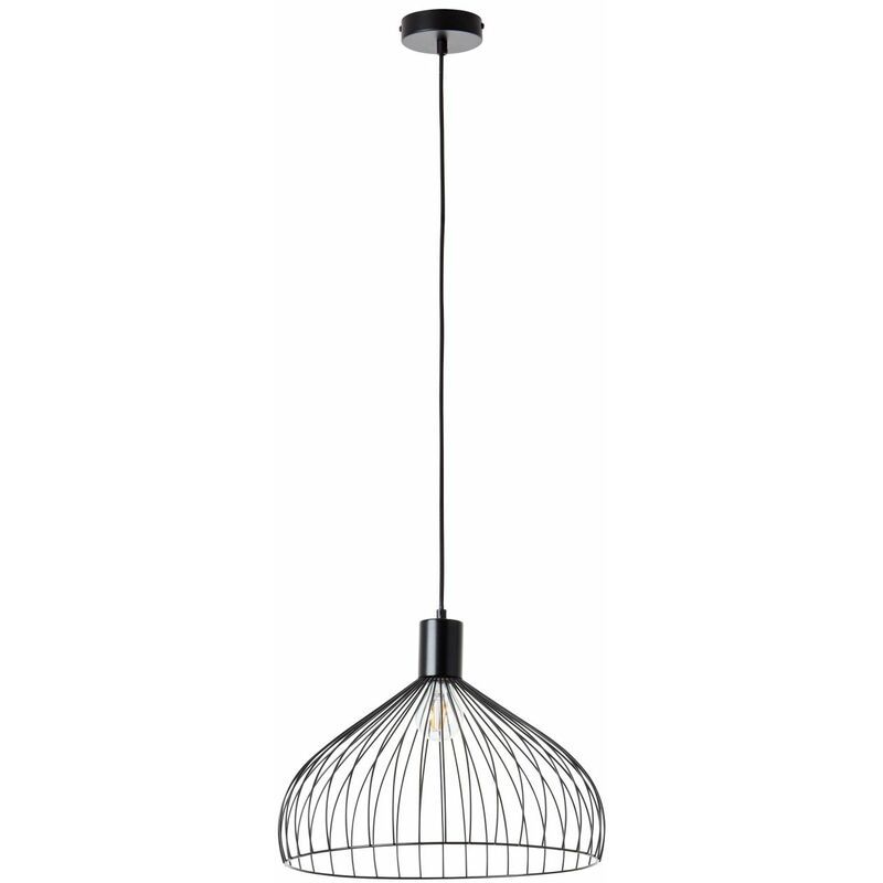 BRILLIANT Lampe, Blacky Pendelleuchte 40cm schwarz matt, 1x A60, E27, 40W,  Kabel kürzbar / in der Höhe einstellbar