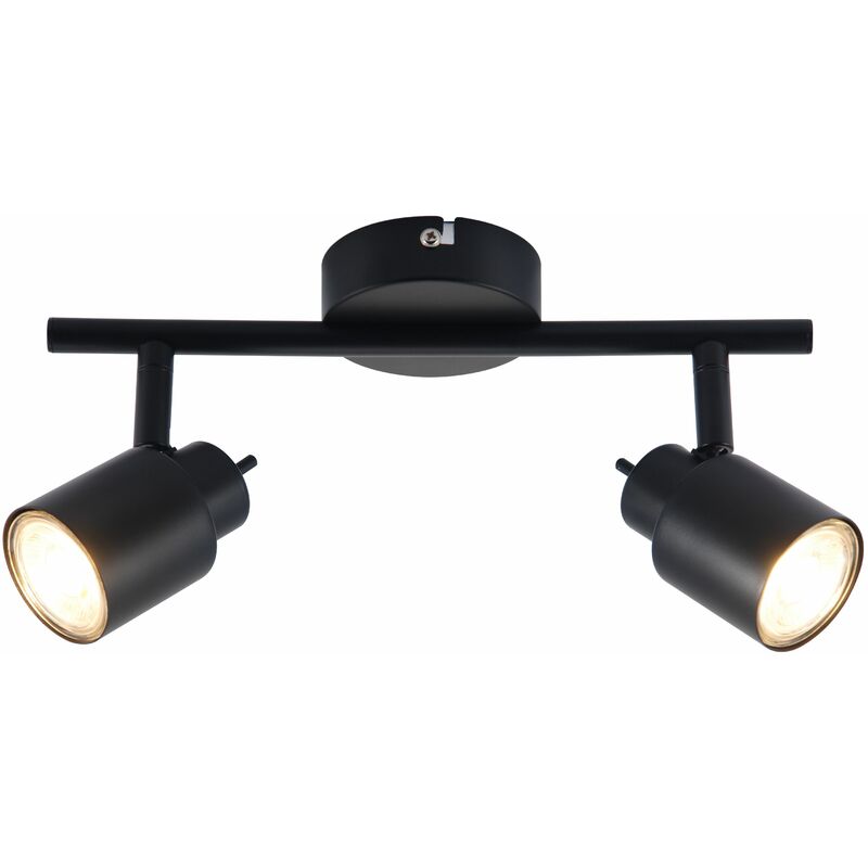 Brilliant Andres LED Spotrohr 2flg schwarz matt, Metall, 2x QPAR51, GU10,  10 W, LED-Reflektorlampen inklusive (Lichtstrom: 345lm, Lichtfarbe: 3000K)