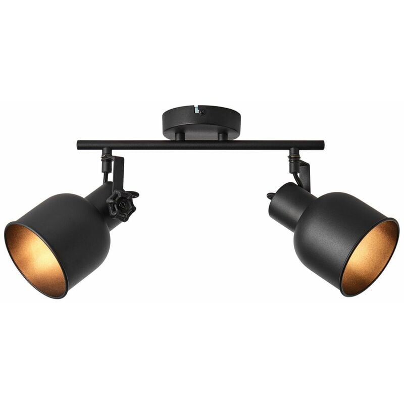 BRILLIANT Lampe, Rolet Spotrohr 2flg sand schwarz, Metall, 2x D45, E14,  18W,Tropfenlampen (nicht enthalten)
