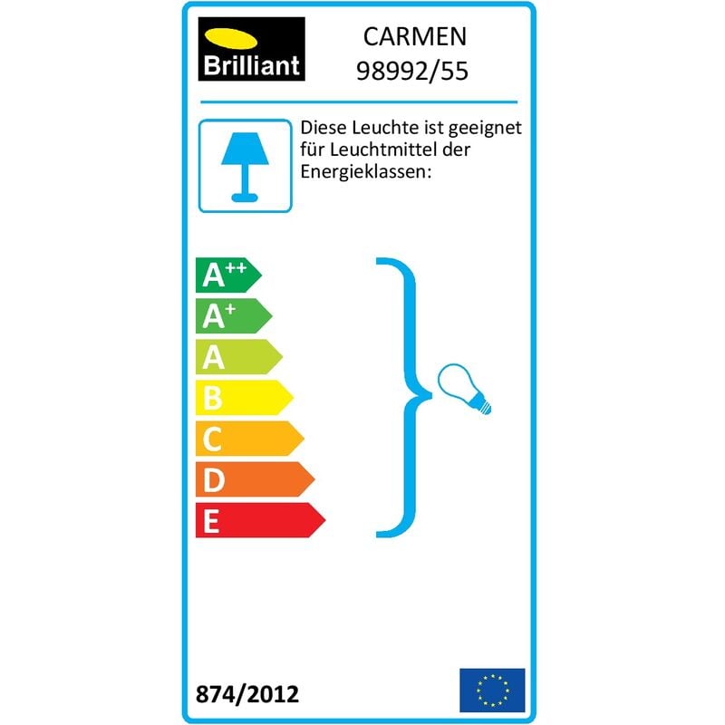 (nicht PAR51, enthalten) Mit Carmen 1x Reflektorlampen Tischleuchte geeignet rostfarbend für 28W, BRILLIANT Innenleuchten,Tischleuchten,-dekorativ Schnurzwischenschalter GU10,