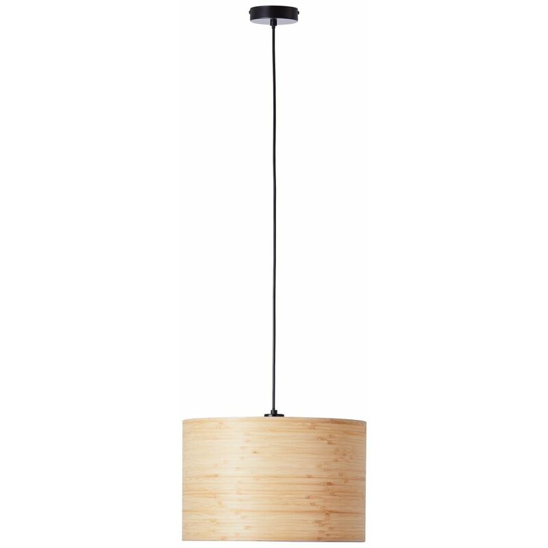 BRILLIANT Lampe, Romm Pendelleuchte einstellbar kürzbar der holz E27, / hell/schwarz, Höhe Kabel A60, 1x 52W, 35cm in