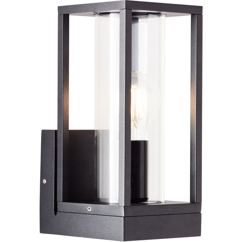 Brilliant Dipton Außenwandleuchte sand schwarz, Aluminium/Glas, 1x A60, E27,  40 W | Tischlampen