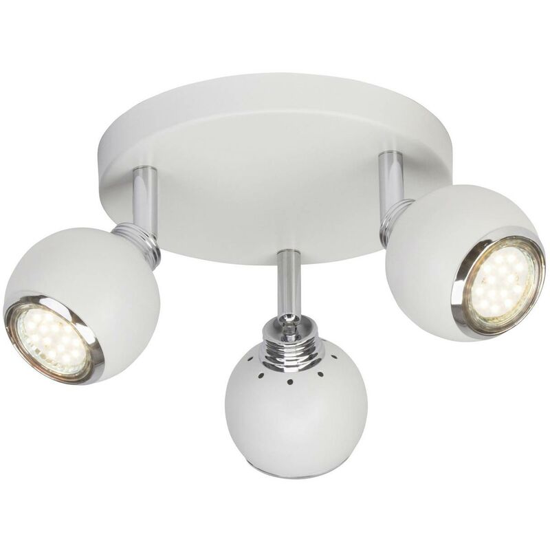 BRILLIANT Lampe Ina LED Spotrondell 3flg inklusive, weiß/chrom LED-PAR51, LED-Reflektorlampen GU10, 3x schwenkbar Köpfe 3000K) 3W (250lm