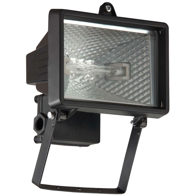 BRILLIANT Lampe Tanko schwarz Außenwandstrahler R7s, (nicht 1x 150W, IP-Schutzart: 12cm - 44 enthalten) geeignet QT-DE12, Stableuchtmittel spritzwassergeschützt für