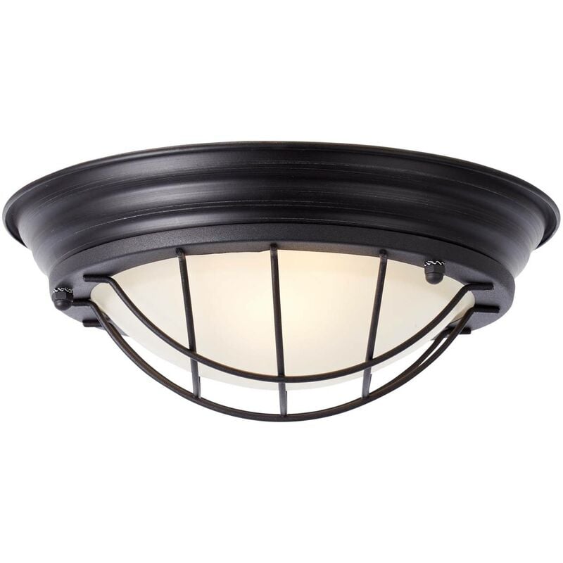 BRILLIANT Lampe Typhoon Wand- und Deckenleuchte 29cm schwarz 1x A60, E27,  30W, geeignet für Normallampen (nicht enthalten) Für LED-Leuchtmittel  geeignet